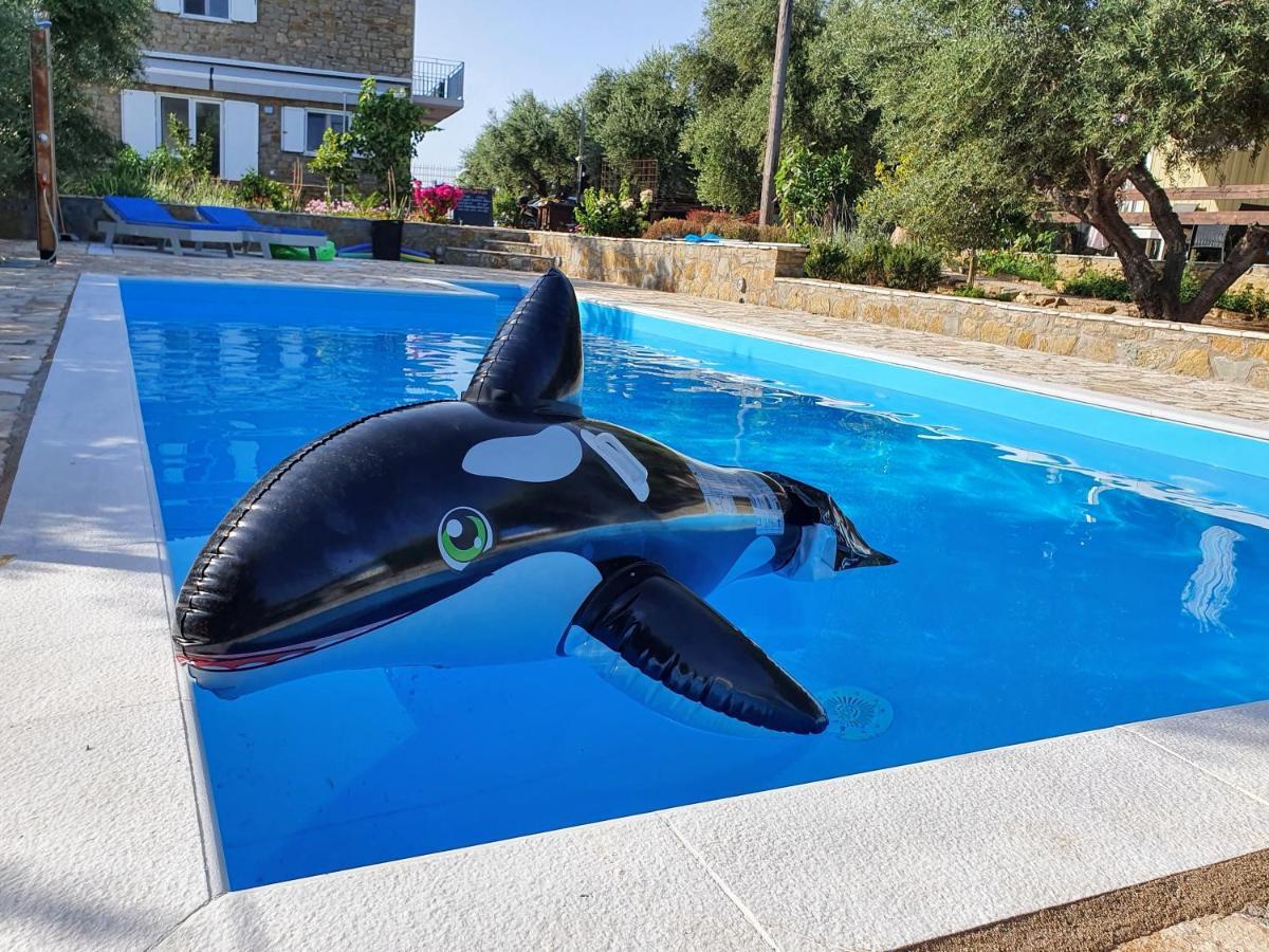 Hakuna Matata Holidays Wooden Lodge With Airco & Pool In Greek Olive Grove 迈索尼 外观 照片
