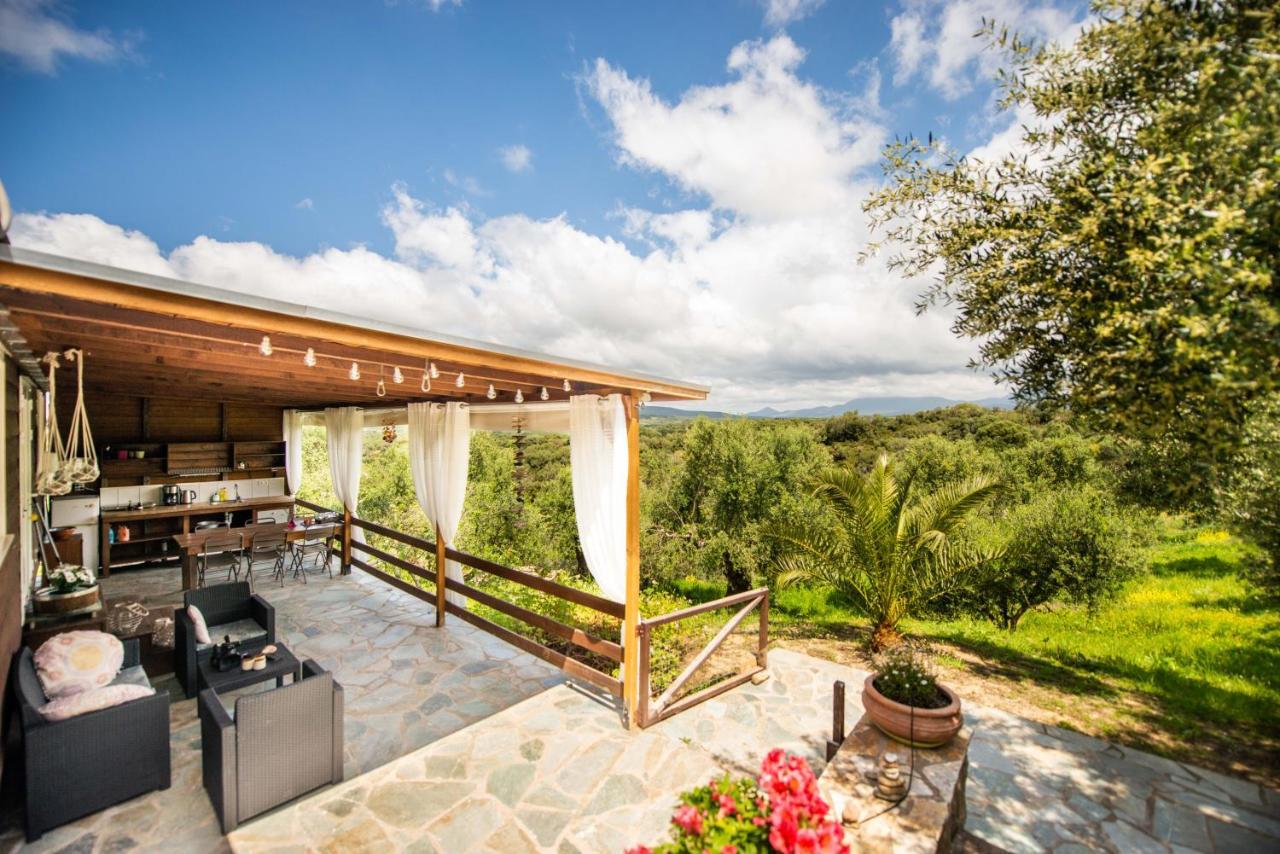 Hakuna Matata Holidays Wooden Lodge With Airco & Pool In Greek Olive Grove 迈索尼 外观 照片